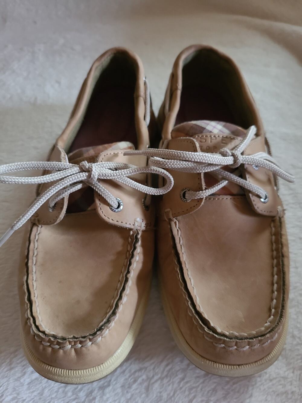 Sperry Women's Top Sider Intrepid Plaid/dark Tan Boat Shoe Us Size 6 M